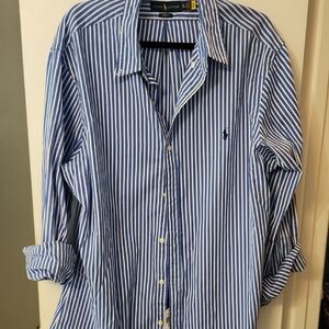 Ralph Lauren Men's Blue Striped Shirt